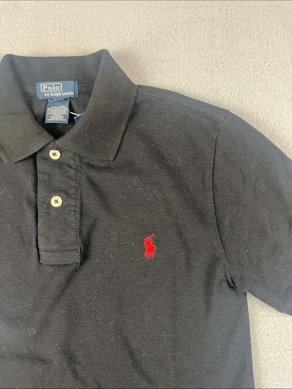 Boys Ralph Lauren Black Polo with Red Pony Embroidery NWT Size: 8